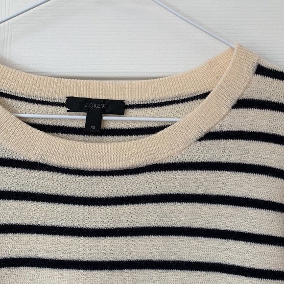 J. Crew Striped Leather Panel Swing Sweater size XS - Picture 4 of 8